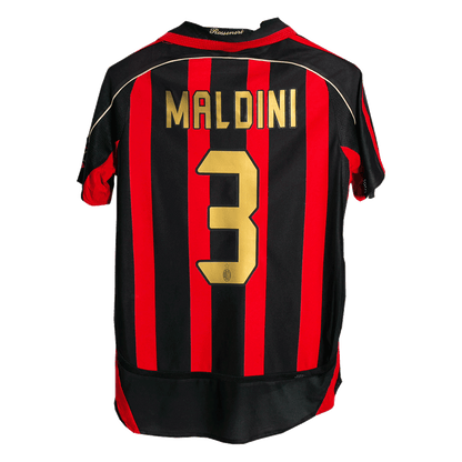 AC Milan 2006/07 Retro Home Soccer Jersey - MALDINI #3