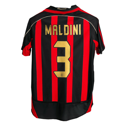 AC Milan 2006/07 Retro Home Soccer Jersey - MALDINI #3