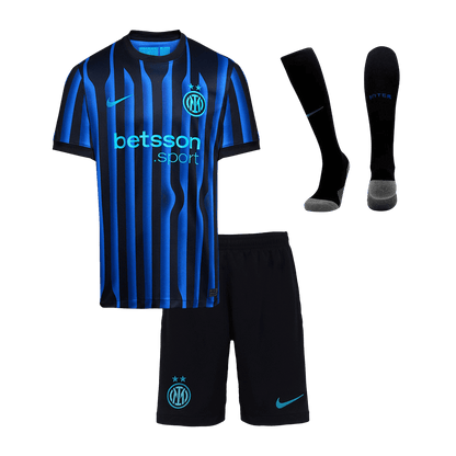 Kid's Inter Milan 2025/26 Home Soccer Jersey Full Kit