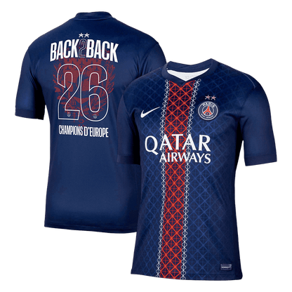 Champions of Europe #26 Men's PSG 2025/26 Home Soccer Jersey [PREMIUM]