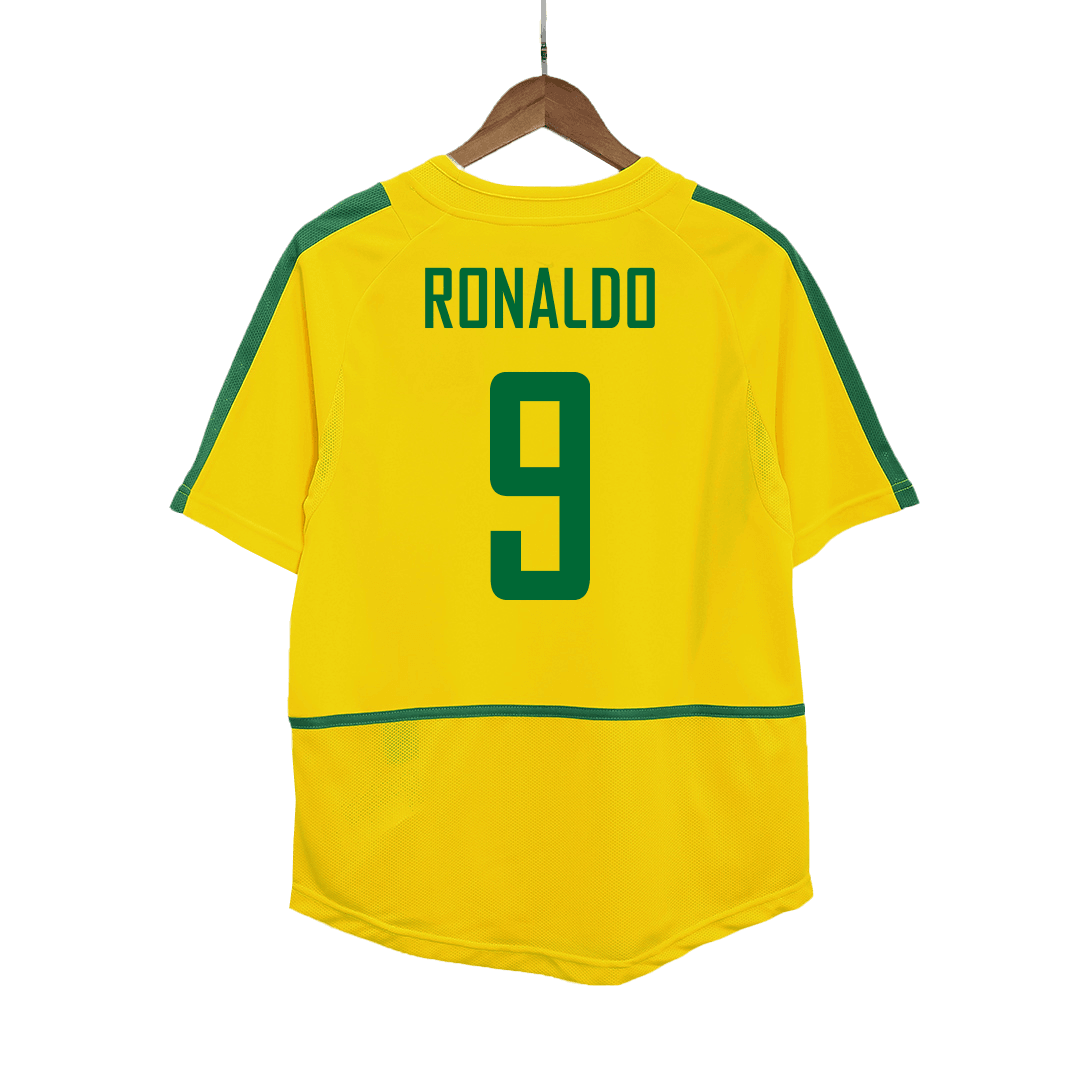 Brazil 2002/03 Retro Home Soccer Jersey - RONALDO #9