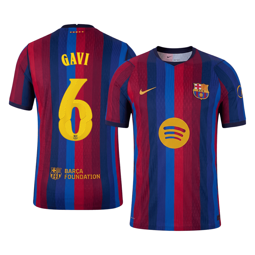 Barcelona 2026/27 Home Soccer Jersey - GAVI #6 – UCL (Player Edition)