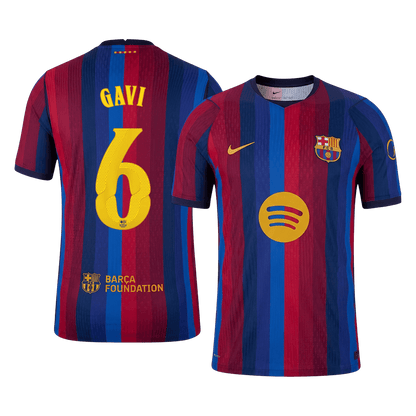 Barcelona 2026/27 Home Soccer Jersey - GAVI #6 – UCL (Player Edition)