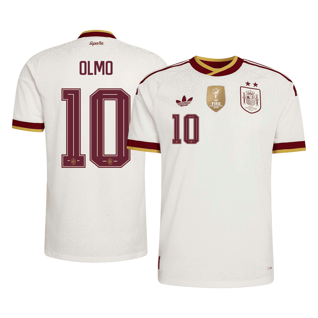 OLMO #10 Men's Spain World Cup 2026 Player Version Champion Edition Away Soccer Jersey