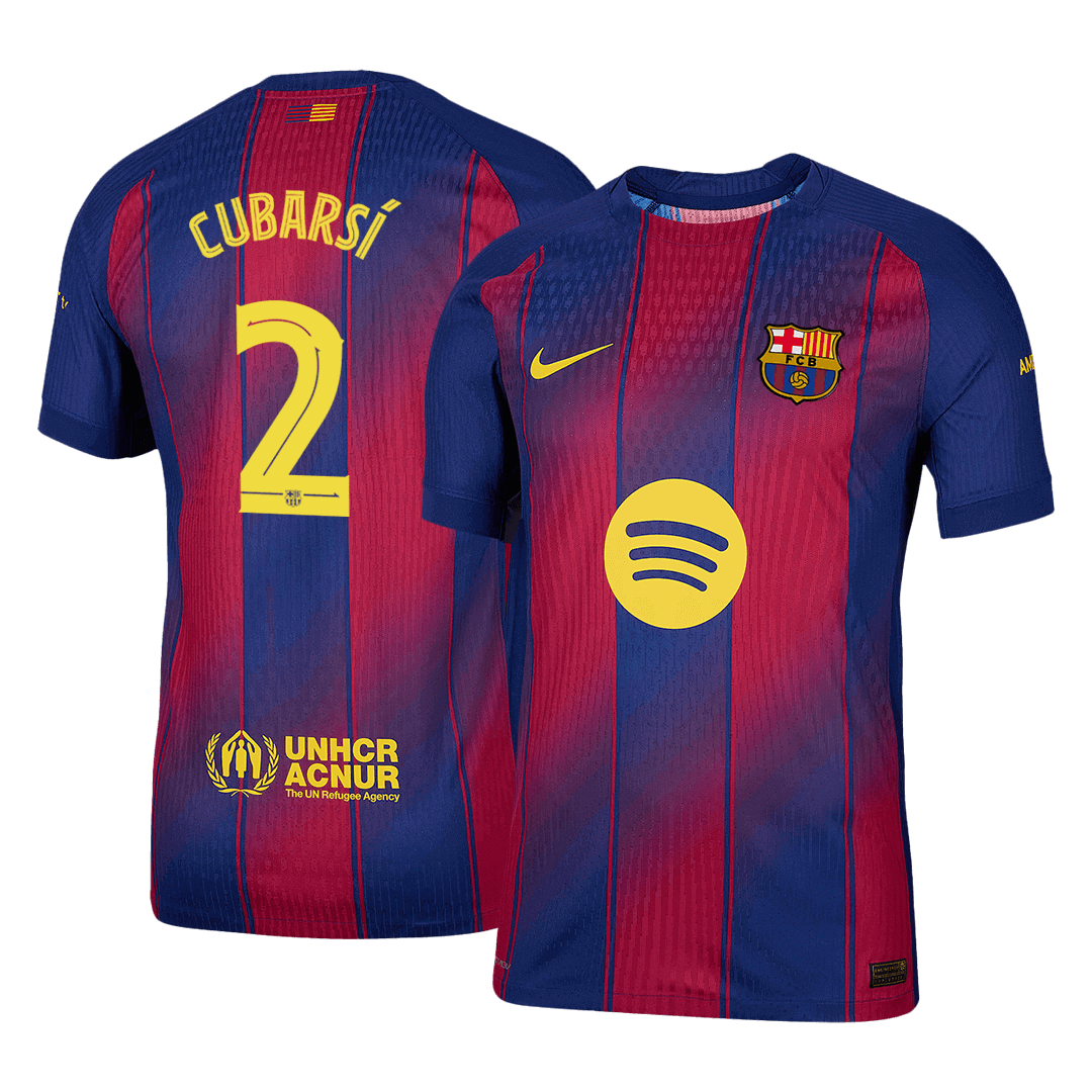 CUBARSÍ #2 Men's Barcelona UCL 2025/26 Player Version Home Soccer Jersey - Slim Fit