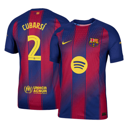 CUBARSÍ #2 Men's Barcelona UCL 2025/26 Player Version Home Soccer Jersey - Slim Fit