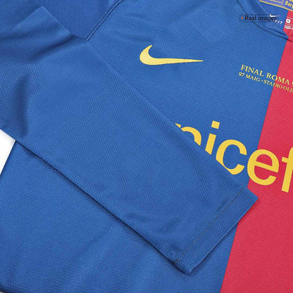 Barcelona 2008/09 Retro Long Sleeve Home Soccer Jersey - ETO'O #9 – UCL Final