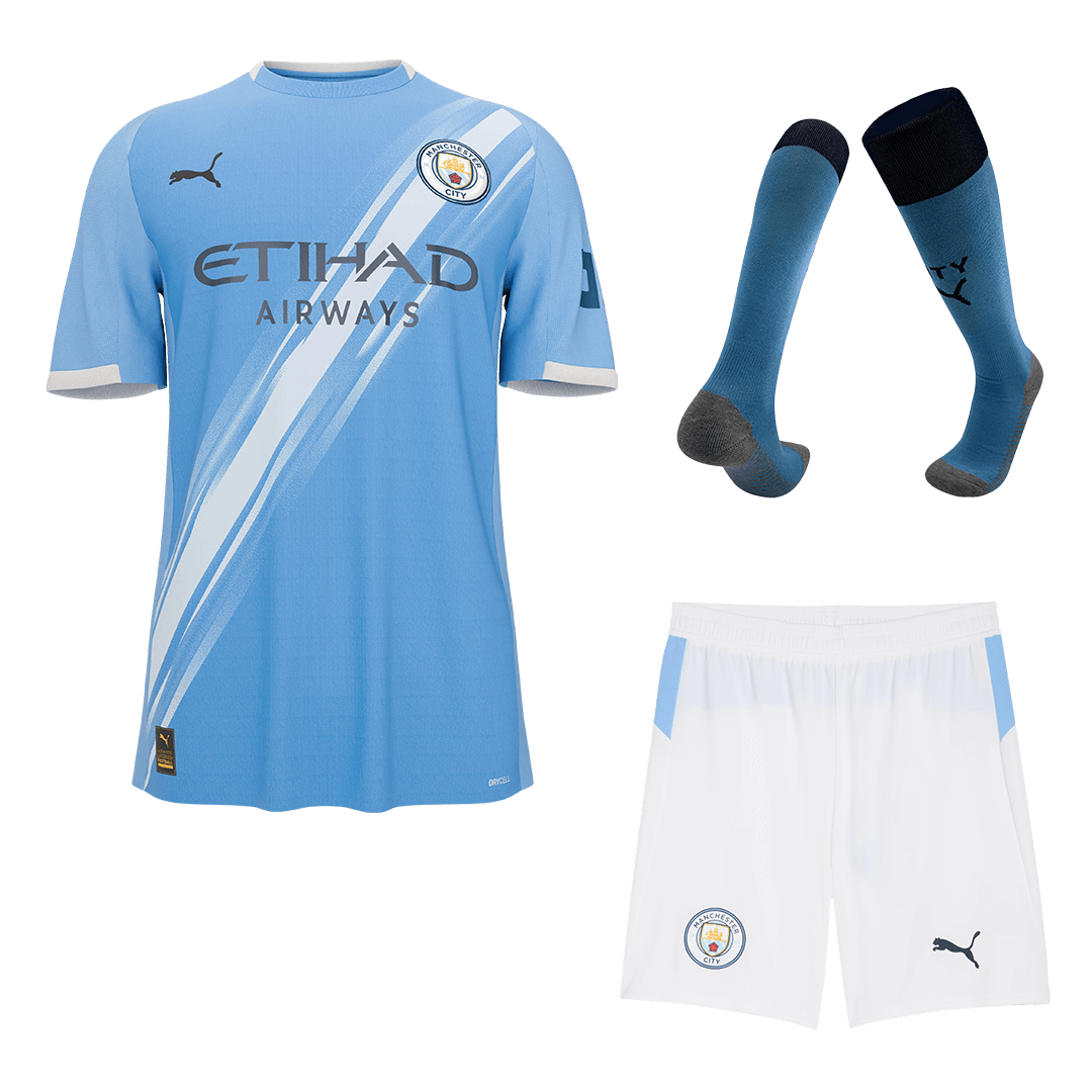Men's Manchester City 2025/26 Home Soccer Jersey Full Kit [PREMIUM]