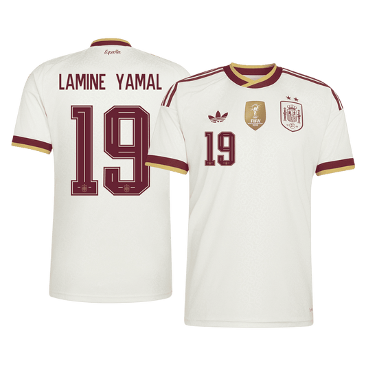 LAMINE YAMAL #19 Men's Spain World Cup 2026 Champion Edition Away Soccer Jersey