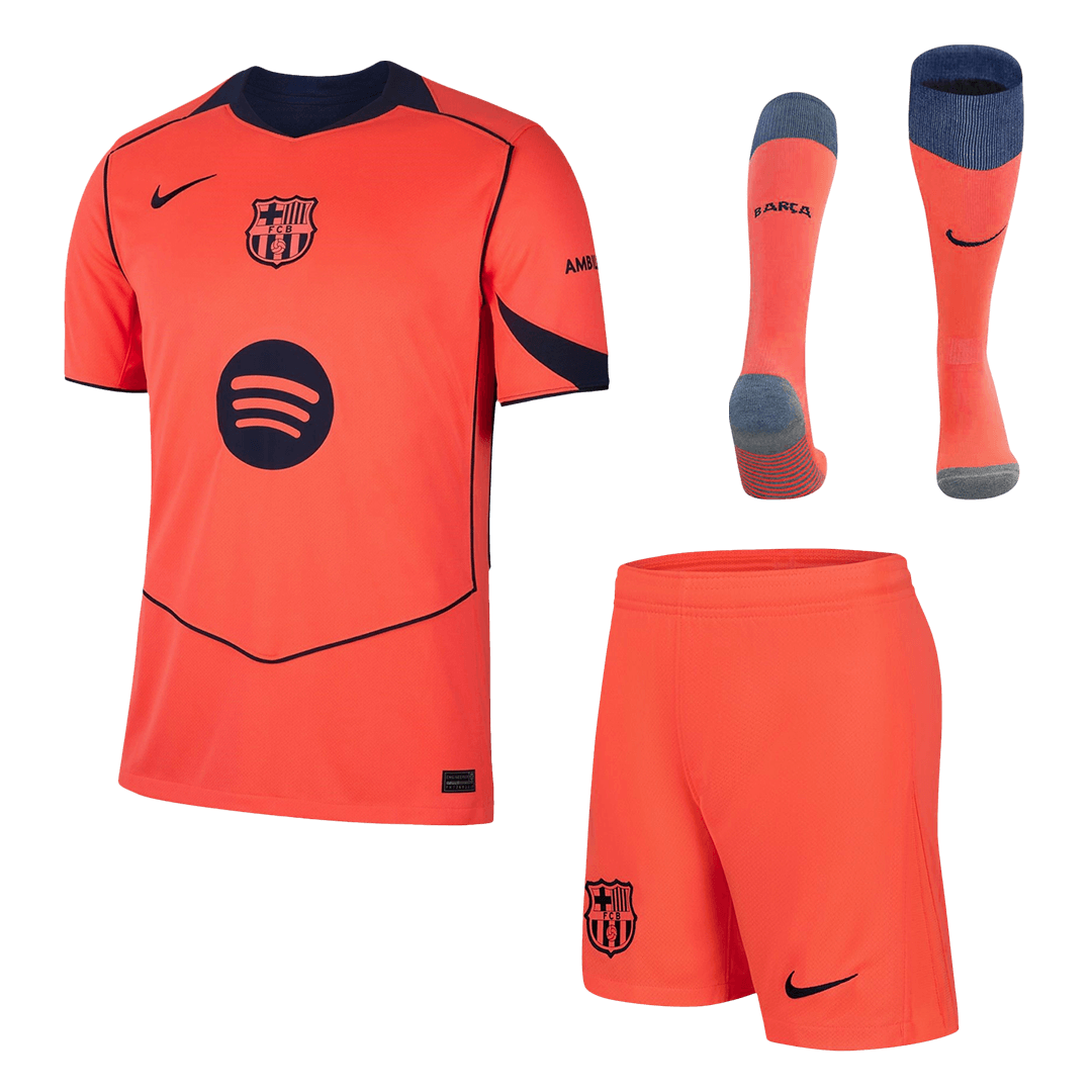 Men's Barcelona 2025/26 Third Away Soccer Jersey Full Kit