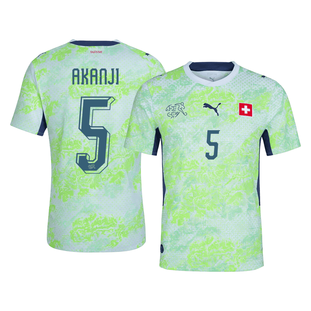 Switzerland World Cup 2026 Away Soccer Jersey - AKANJI #5 (Player Edition)