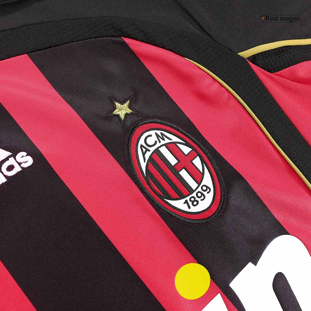 AC Milan 2006/07 Retro Long Sleeve Home Soccer Jersey