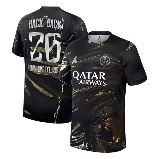 Champions of Europe #26 Men's PSG 2025/26 Soccer Jersey