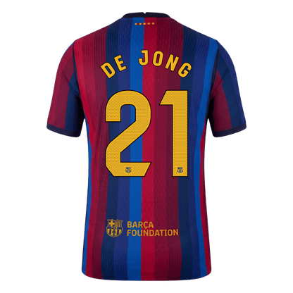Barcelona 2026/27 Home Soccer Jersey - DE JONG #21 (Player Edition)