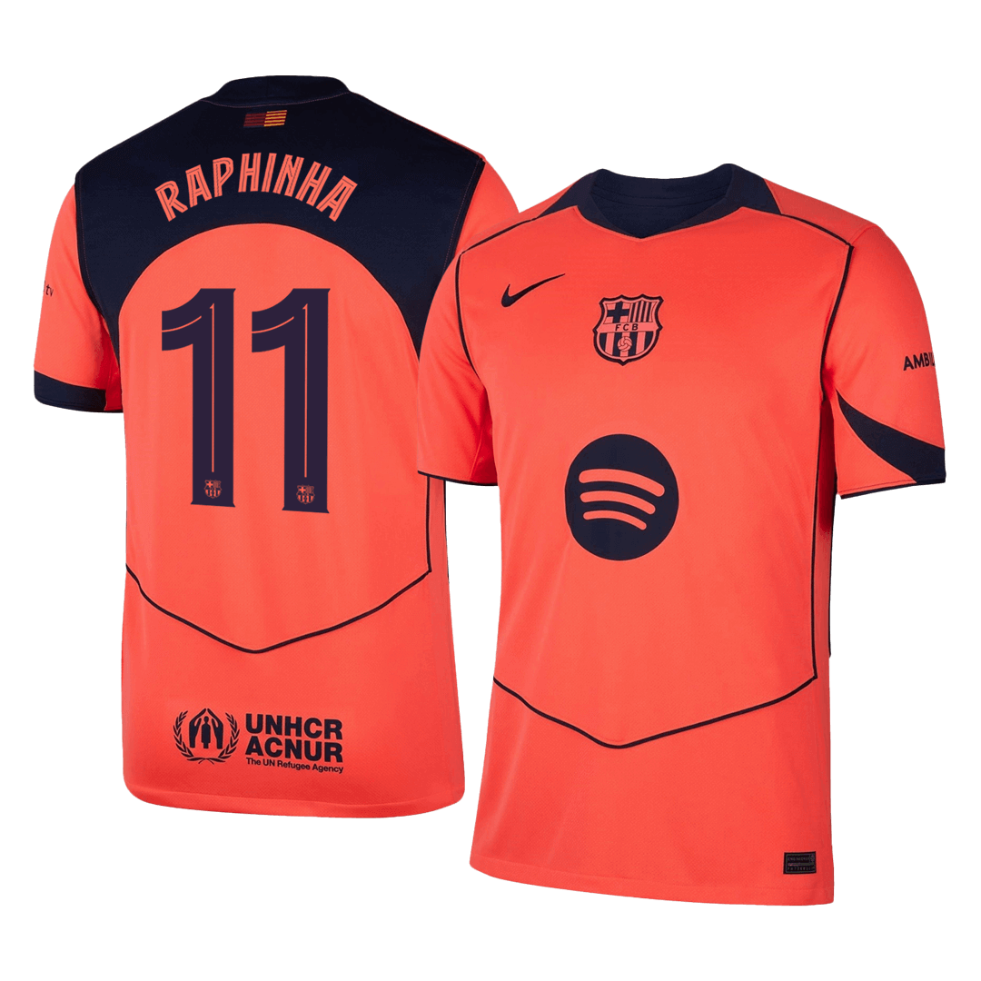 Barcelona 2025/26 Third Away Soccer Jersey - RAPHINHA #11 – UCL