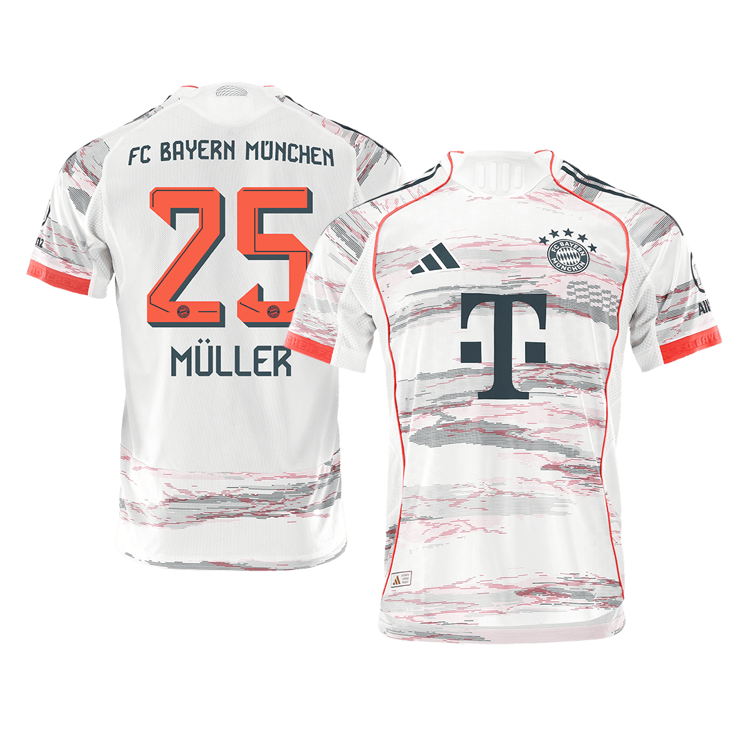 MÜLLER #25 Men's Bayern Munich 2025/26 Player Version Away Soccer Jersey - Slim Fit