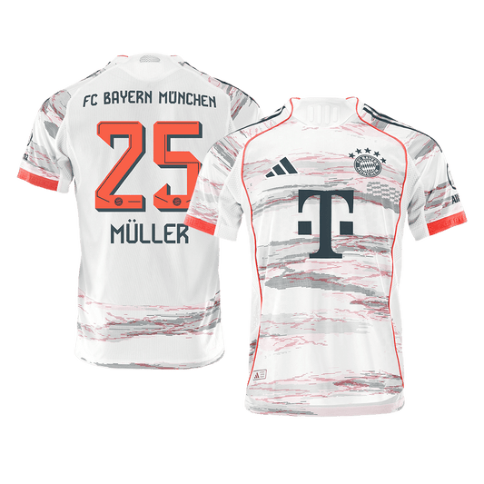 MÜLLER #25 Men's Bayern Munich 2025/26 Player Version Away Soccer Jersey - Slim Fit