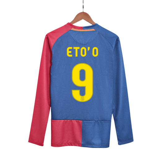 Barcelona 2008/09 Retro Long Sleeve Home Soccer Jersey - ETO'O #9 – UCL Final