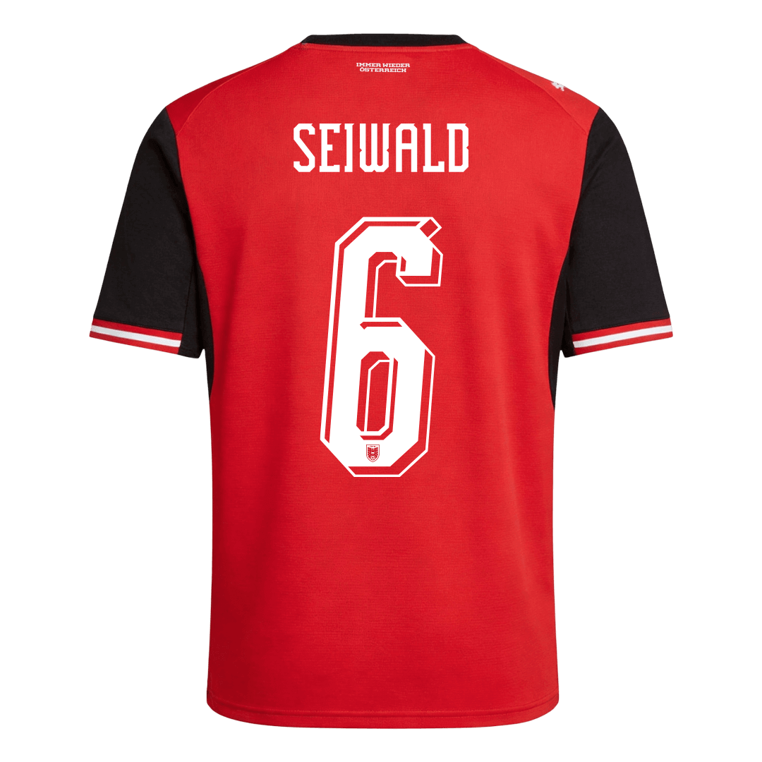 SEIWALD #6 Men's Austria World Cup 2026 Home Soccer Jersey