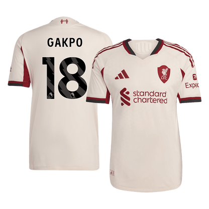 GAKPO #18 Men's Liverpool 2025/26 Player Version Away Soccer Jersey - Slim Fit