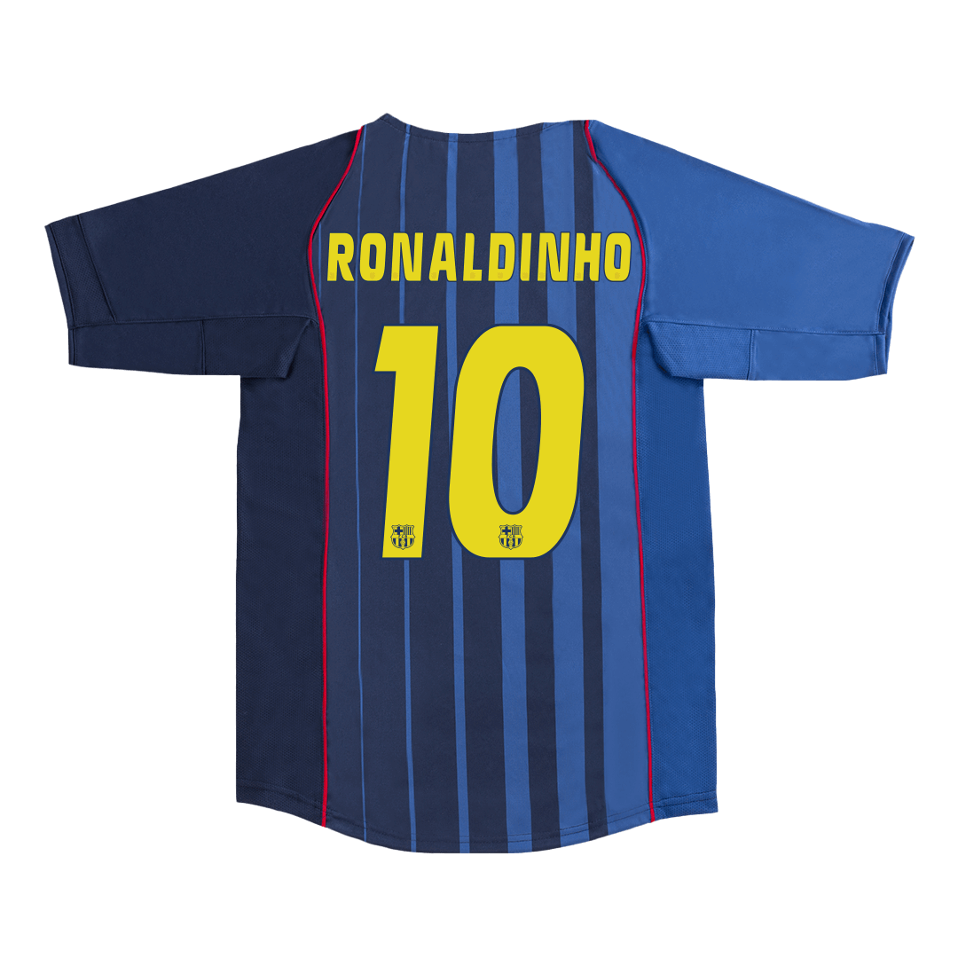 Retro RONALDINHO #10 Men's Barcelona 2004/05 Away Soccer Jersey