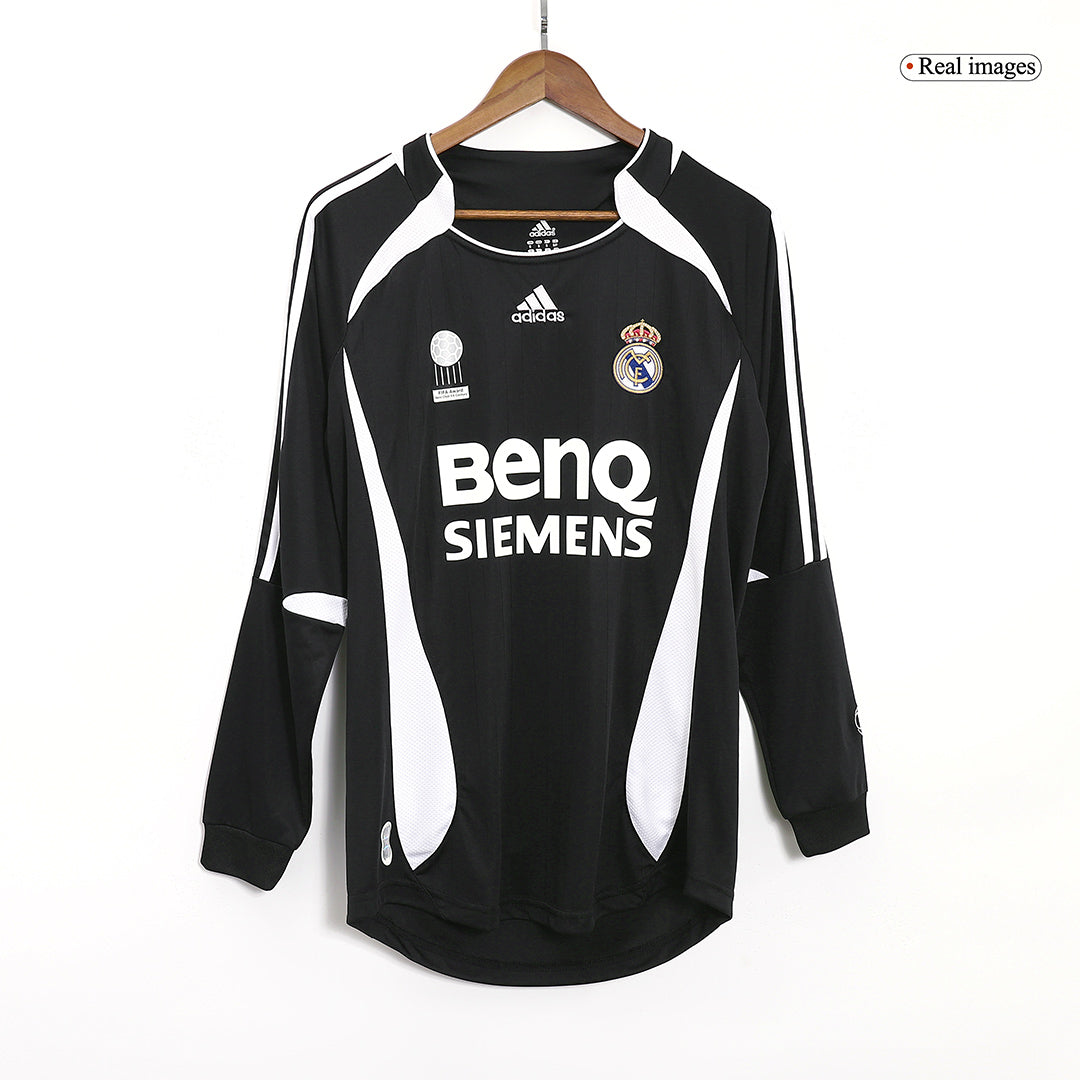Retro BECKHAM #23 Men's Real Madrid 2006/07 Away Long Sleeve Soccer Jersey